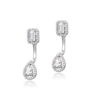 S925 silver moissanite earrings removable two wear earrings fashion wind niche simple hundred and matching
