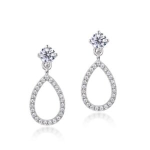 Summer on the new S925 silver moissanite earrings female models sweet water drop earrings light luxury fashion pear-shaped wind