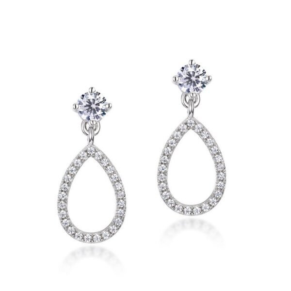 Summer on the new S925 silver moissanite earrings female models sweet water drop earrings light luxury fashion pear-shaped wind