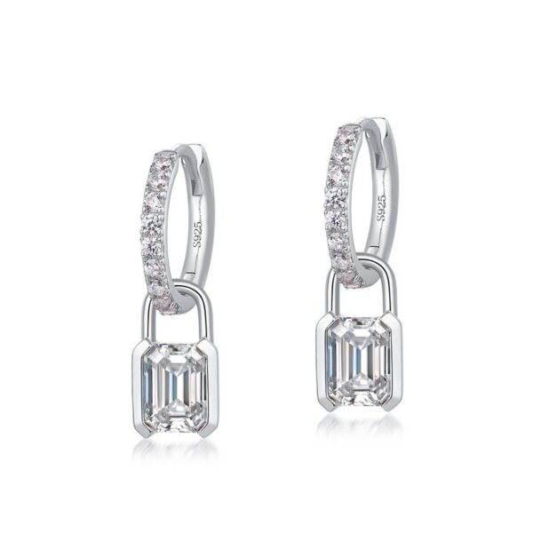 S925 silver moissanite earrings with diamonds radiant earrings light luxury fashion minimalist niche versatile