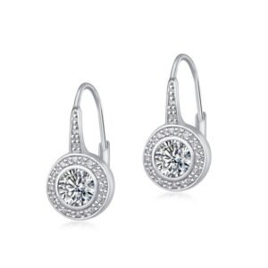 Moissanite earrings S925 silver surrounded by full of diamonds fashion ear hooks simple and light luxury personality versatile