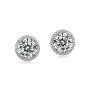 Moissanite super flash earrings female S925 sterling silver claw set full of diamonds colorful treasure earrings fashion simple