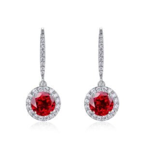 Best-selling pigeon blood red cultivated ruby ear hooks S925 silver inlaid cultivated colorful treasure earrings fashion female jewelry customized