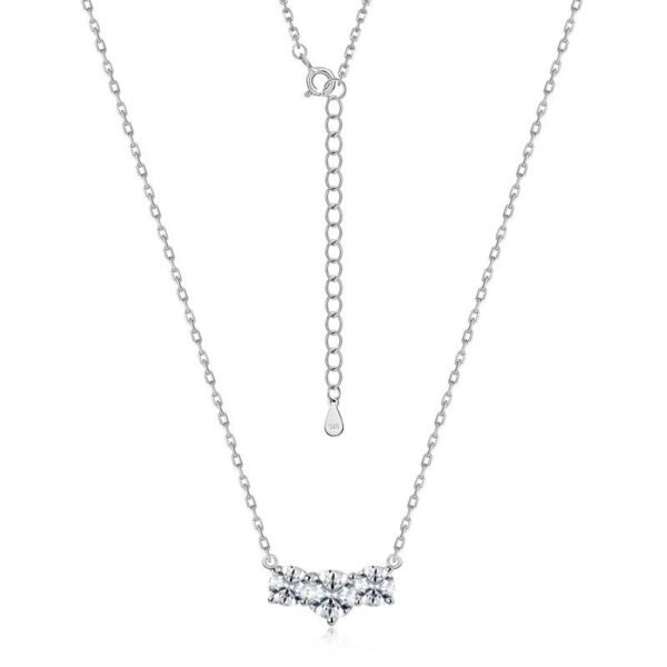 Eternal Sparkling Moissanite Necklace Women S925 Silver Three Lives Pact Radiant Moissan Chain