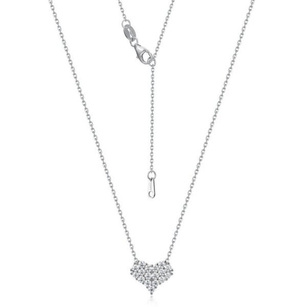 Love full diamond moissanite necklace female S925 silver eternally sparkling moissan collarbone chain simple