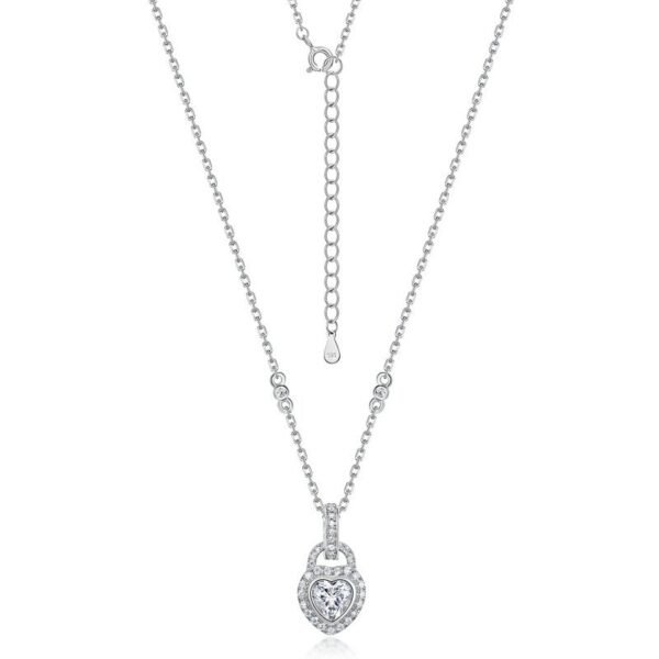 Love moissan collarbone chain S925 silver full inlaid radiant colored diamonds necklace light luxury fashion personality