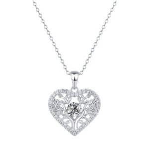 Tree of life love pendant necklace necklace women S925 silver inlaid moissanite collarbone chain customized