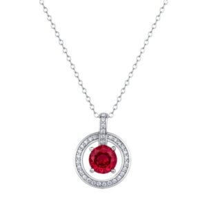 The section circle cultivation ruby sterling silver necklace S925 silver with cultivation colorful treasure full of diamonds collarbone chain customized