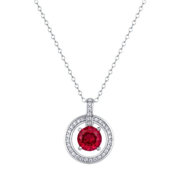 The section circle cultivation ruby sterling silver necklace S925 silver with cultivation colorful treasure full of diamonds collarbone chain customized