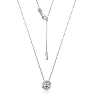 Radiant 1ct moissanite simple necklace female S925 silver package inlaid colorful treasure collarbone chain Europe and the United States fashion
