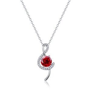 Beautiful note cultivation ruby necklace women S925 silver with cultivation color treasure collarbone chain fashion