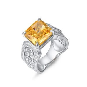 S925 silver ring ice flower cut high carbon diamond finger ring fashion light luxury style