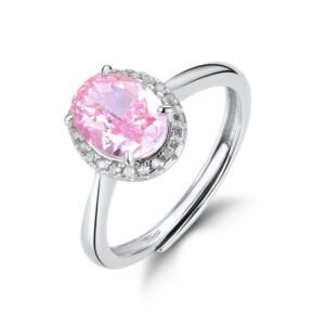 S925 silver high carbon diamond egg-shaped pink diamond ring engagement proposal wedding aquamarine women's ring fashion simple
