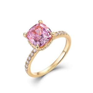 S925 silver inlaid high carbon diamond ring women's exquisite cold style plated 18k gold finger diamond ring