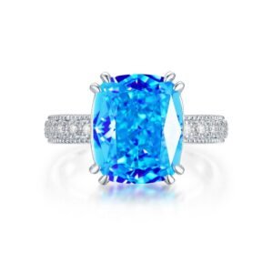S925 silver ring female ice flower cut high carbon diamond live the same generous luxury high-level sense of diamond ring
