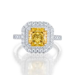 S925 silver square sugar high carbon diamond ring women square diamond ring exaggerated personalized hundred hand jewelry