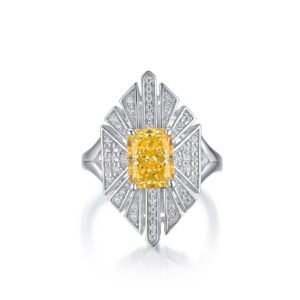 Luxury Feeling Women's Ring Silver with Square Ice Cut High Carbon Diamonds S925 Ring