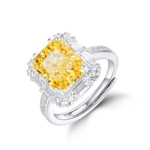 Section S925 silver luxury ring female 3.2ct high carbon diamond 8_10 finger ring female retro simple