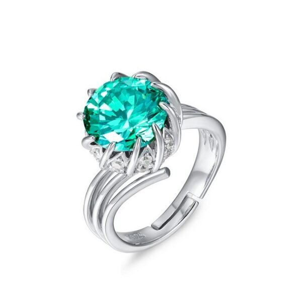 Customized S925 silver ring vintage lotus flower high carbon diamond finger ring senior sense of temperament light luxury style