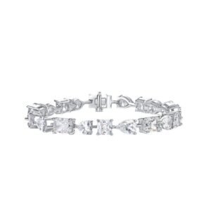 New S925 silver ice flower cut high carbon diamond bracelet luxury fashion flash diamond hand jewelry jittery live the same models