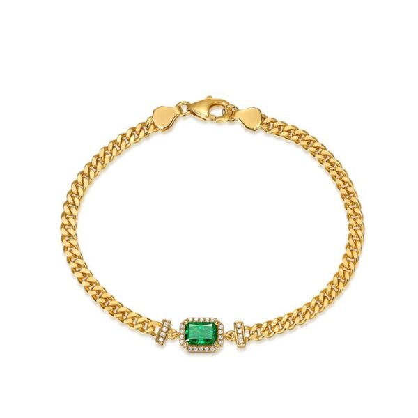 S925 silver ice flower cut high carbon diamond bracelet women 10K gold emerald hand jewelry wind