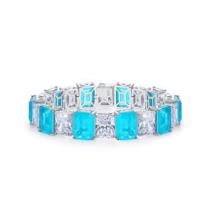 S925 silver inlaid cultivation color treasure bracelet double compartment color full of diamonds light luxury hand jewelry atmosphere fashion