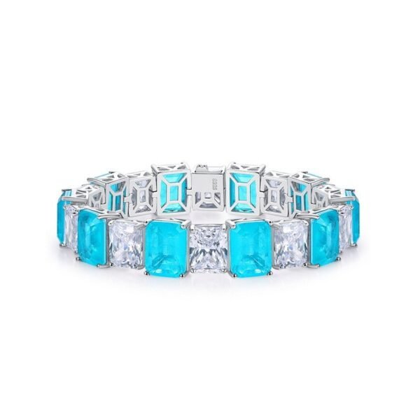 S925 silver inlaid cultivation color treasure bracelet double compartment color full of diamonds light luxury hand jewelry atmosphere fashion