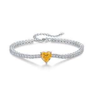 Heart-shaped simple sterling silver bracelet female S925 silver heart ice flower cut high carbon diamond hand jewelry light luxury