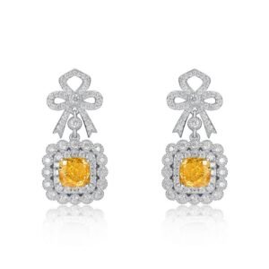 Wind high carbon diamond earrings girls shaking the same exaggerated luxury S925 silver earrings