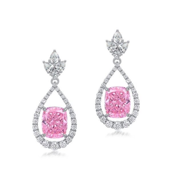 12ct egg-shaped 8_10 earrings light luxury temperament 925 silver high carbon diamond earrings female