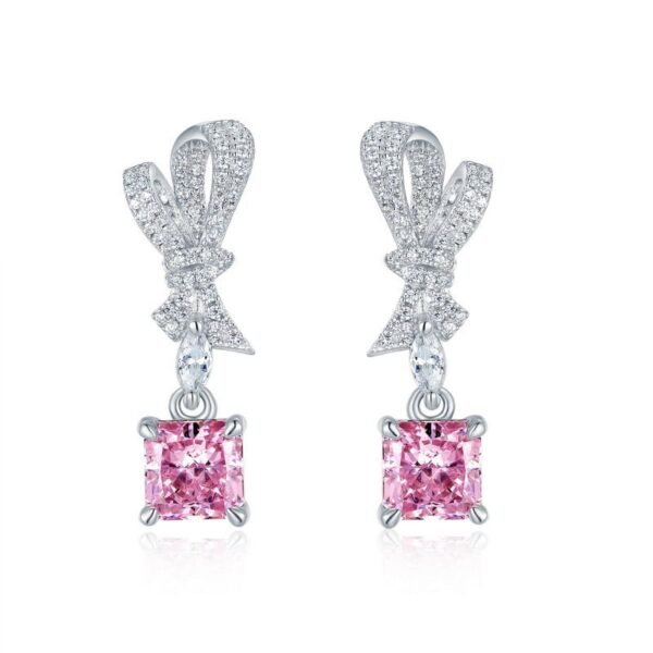 Bow tie high carbon diamond earrings senior sense S925 plated white gold earrings jittery netroots same models