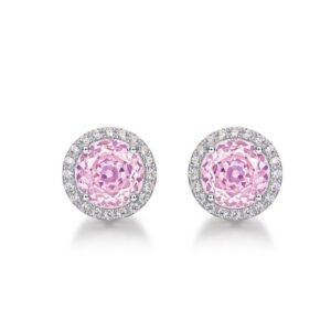 Millennium rose cut color zirconium hollow earrings S925 silver sparkling colorful treasure earrings light luxury and hundred