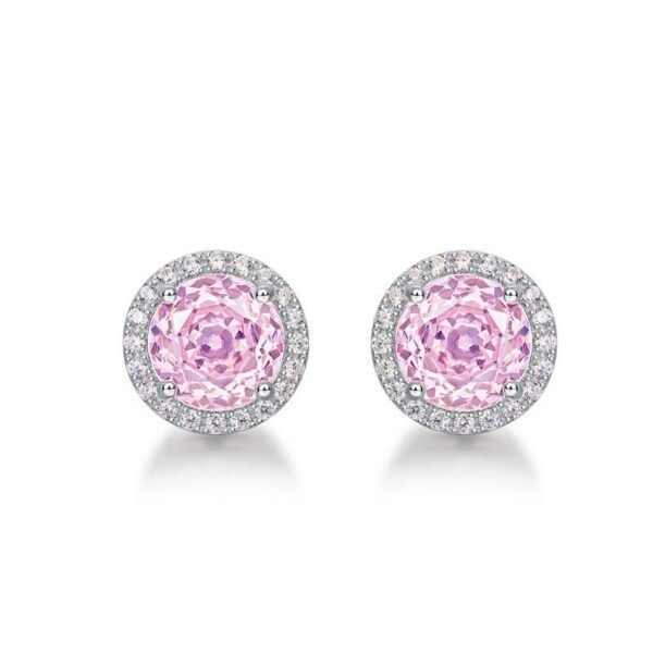 Millennium rose cut color zirconium hollow earrings S925 silver sparkling colorful treasure earrings light luxury and hundred