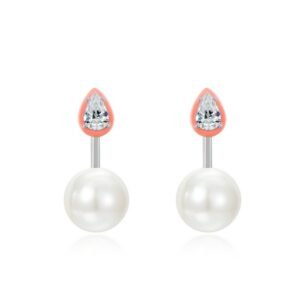 Celebrity pearl earrings S925 silver color zirconium removable two wear earrings light luxury fashion with