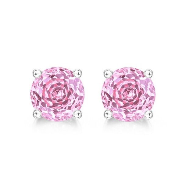 Sparkling rose cut zirconia earrings S925 silver inlaid colorful treasure fashion earrings simple flowers