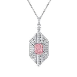 Hot sale S925 silver ice flower cut high carbon diamond fashion pendant necklace set factory direct sale