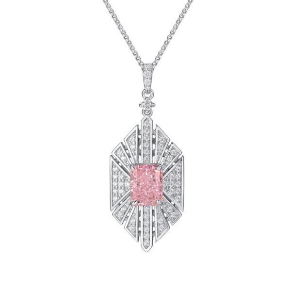 Hot sale S925 silver ice flower cut high carbon diamond fashion pendant necklace set factory direct sale