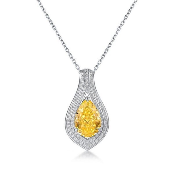 S925 Silver Pendant Ice Flower Cut High Carbon Diamond Necklace Fashion