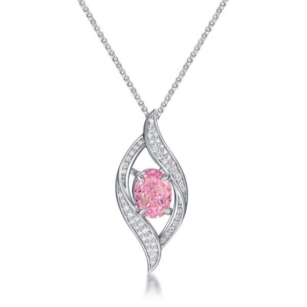 S925 Silver Pendant Ice Flower Cut High Carbon Diamond Necklace Fashion