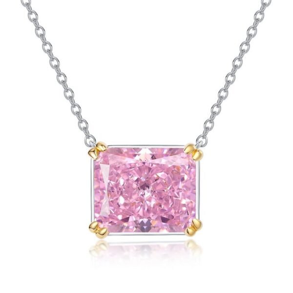 Autumn and winter exaggerated personality pink high carbon diamond necklace advanced sense of niche jewelry jitterbug live