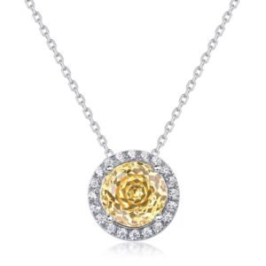 S925 Silver Millennium Rose Cut 3A Zirconium Necklace Women Full Set Zirconia Collarbone Chain Light Luxury Style