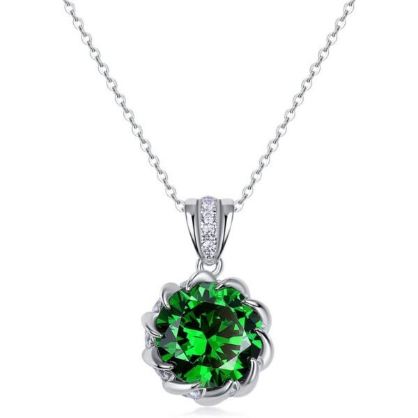 Flower sparkling colorful treasure necklace S925 silver inlaid cultivated colorful treasure collarbone chain light luxury atmosphere