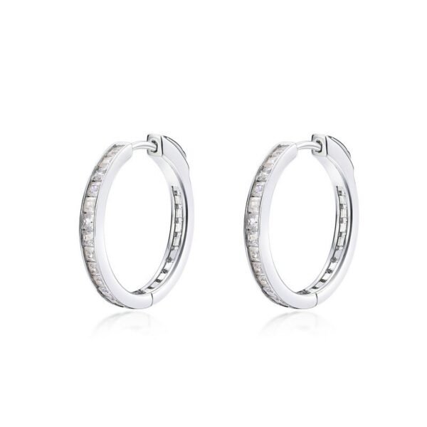 Hot Cai light luxury simple single row color zirconium earrings female S925 silver set white zirconium wind personalized earrings hundred and match