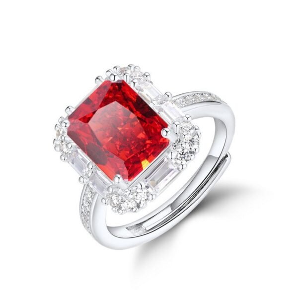 Section S925 silver luxury ring female 3.2ct high carbon diamond 8_10 finger ring female retro simple - Image 6