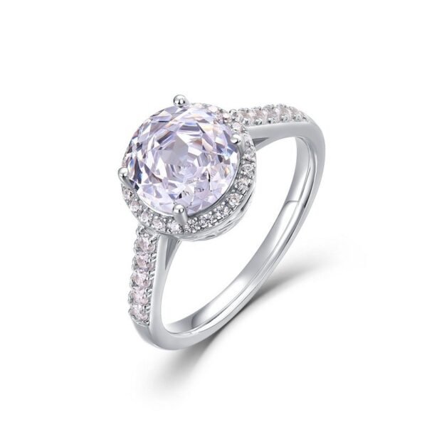 Millennium rose cut zirconia ring S925 silver encircled with super sparkling colorful treasure finger ring fashion simple - Image 6