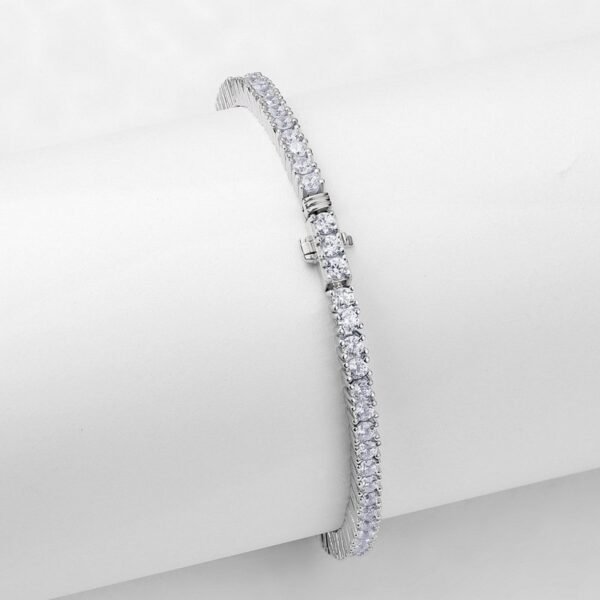 S925 silver ice flower cut high carbon diamond bracelet women's slender show models light luxury niche exquisite - Image 6