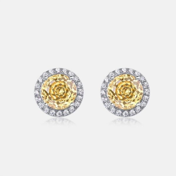 Millennium rose cut color zirconium hollow earrings S925 silver sparkling colorful treasure earrings light luxury and hundred - Image 6