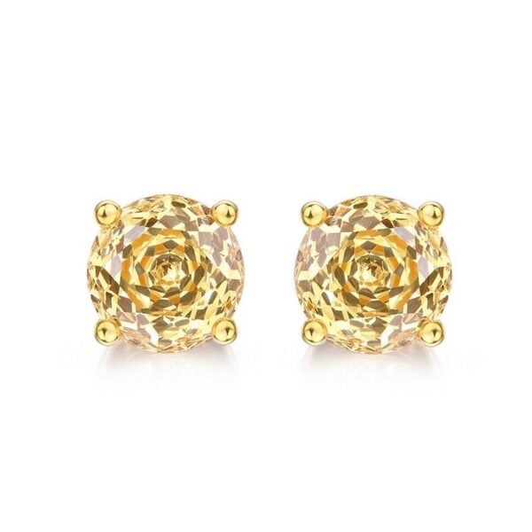 Sparkling rose cut zirconia earrings S925 silver inlaid colorful treasure fashion earrings simple flowers - Image 6