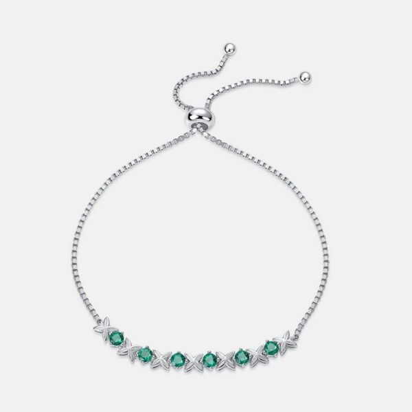 Light luxury fashion cultivated emerald bracelet S925 silver set cultivated colorful treasure adjustable hand jewelry versatile - Image 6