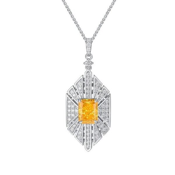 Hot sale S925 silver ice flower cut high carbon diamond fashion pendant necklace set factory direct sale - Image 6